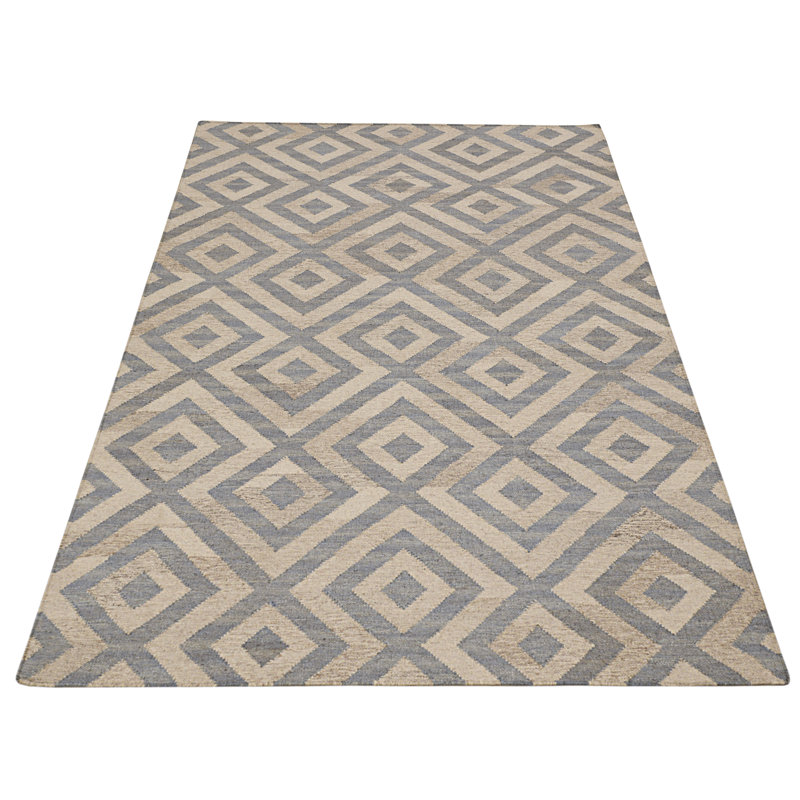 Luisa Geometric Wool Hand Woven Area Rug, 155 x 240cm