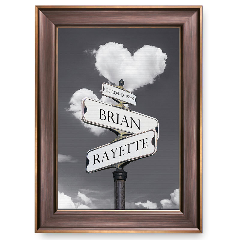 Impression sur toile de rue personnalisée avec nuage de cœur - impression personnalisée nostalgique sur mesure pour la maison et les cadeaux, impressions sur toile
