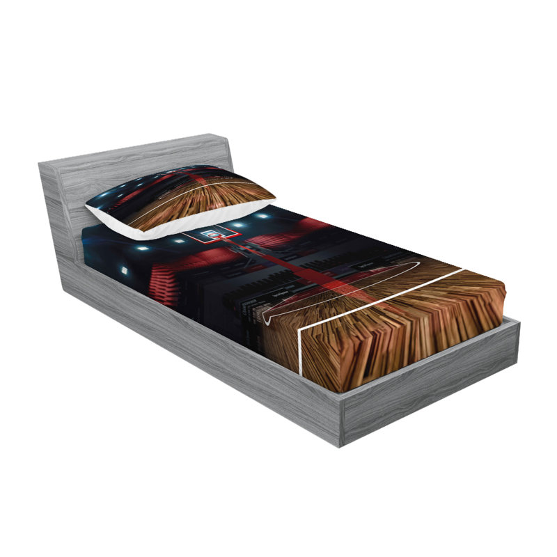 Multicolore drap housse et coussin décoratif Ambesonne, Ensemble de draps pour lit simple + 3 pièces supp