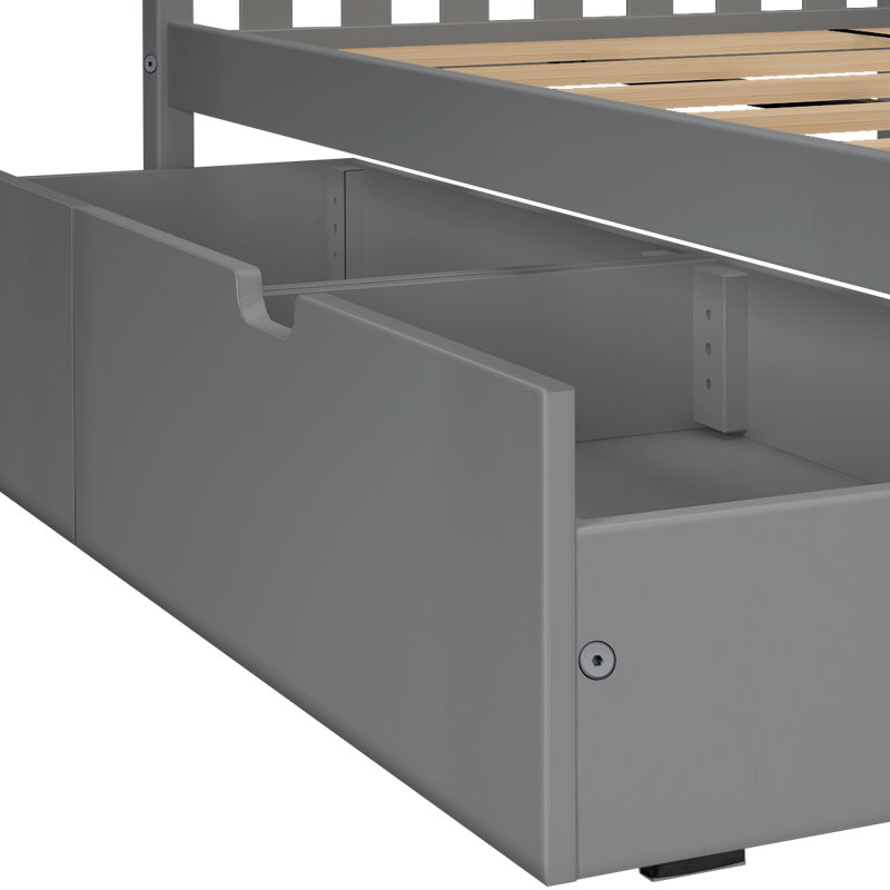 Bolles Kids Bunk Bed with Drawers, Full over Full, Gray