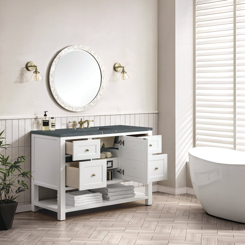 Breckenridge 48'' W Single Vanity, 8" Widespread, Parisien Bleu, Bright White
