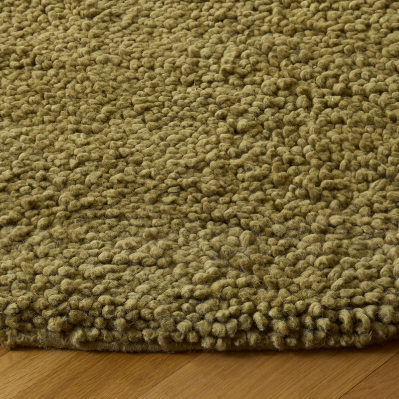 Tapis olive touffeté à la main Weber, Rond 8 pi