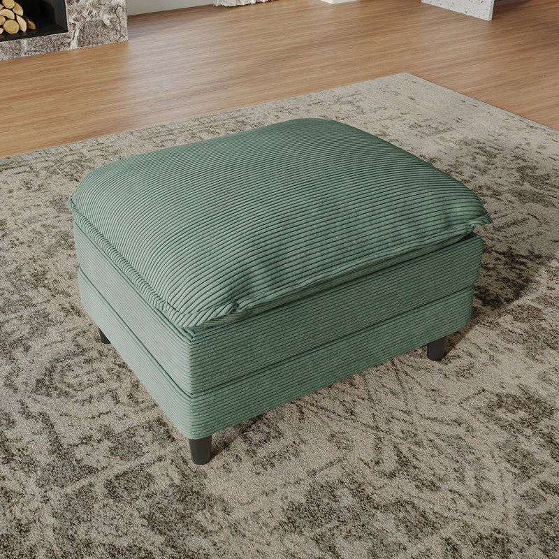 Comfy Sectional Modular Cloud Couch Sofa Ottoman- Corduroy Fabric, Green