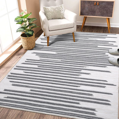 Kryska Washable Striped Indoor Rug