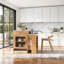 Îlot de cuisine à rangement extensible avec rangement double face et prise de courant-210694316