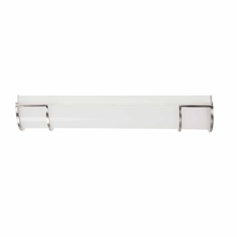 Mainardo 24 In. Integrated LED Brushed Nickel Contemporary Vanity With Acrylic Shade