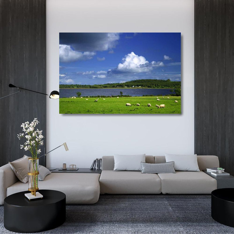 «Lark Manor ™ Flaherty», art sur toile tendue par la galerie Dennis: Irlande, Co Roscommon, scène pastorale du lac
