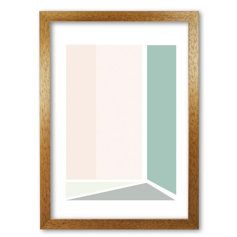 Abstract Rectangle - Print, 30 cm H x 21 cm W x 5 cm D, Honey Oak Frame