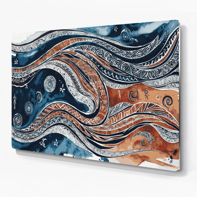 Art mural hawaïen avec motifs polynésiens gris