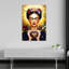 Frida Love Portrait Modern Traditional Vibrant Monkey Nature Portrait Wall Art Print 1 Piece Wrapped Canvas Wall Art-1736328023