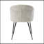 Ensemble de 2 chaises d'appoint en tissu de velours beige avec pieds en métal noir et mobilier de maison moderne
