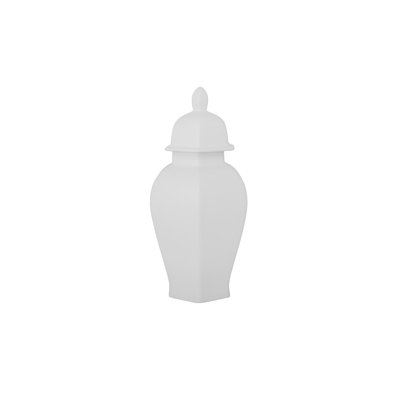 Ceramic Ginger/temple Jar Matte Finish White
