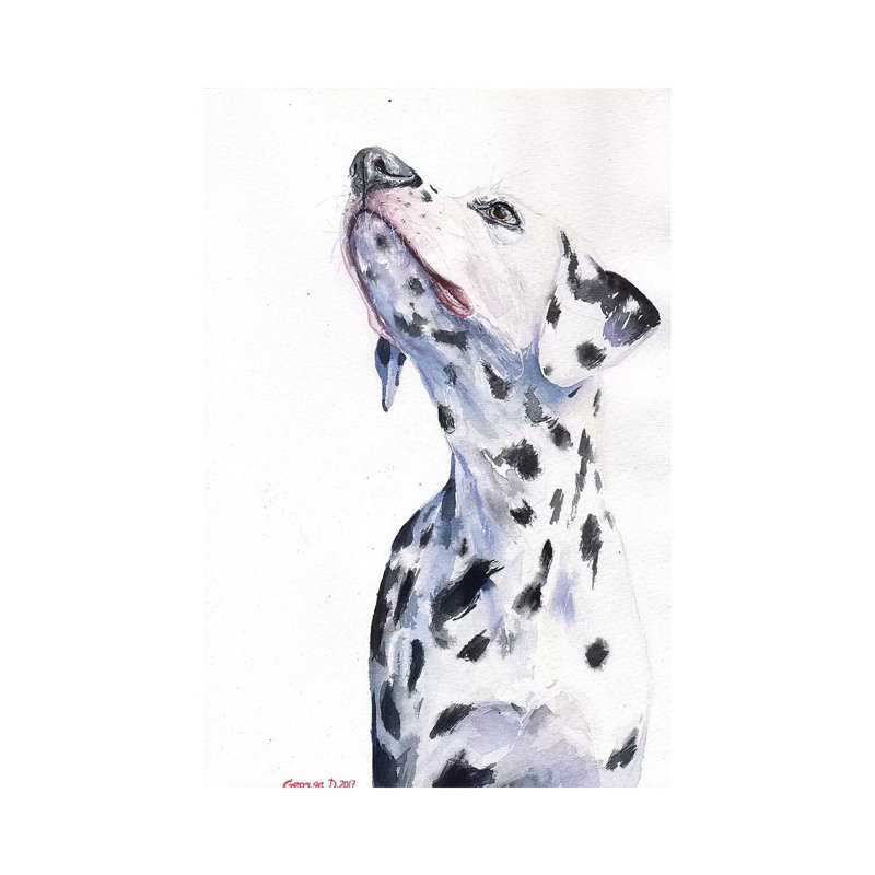 Décoration murale pour enfants dalmatien, Toile tendue, H 12 po x l 8 po x P 0,75 po