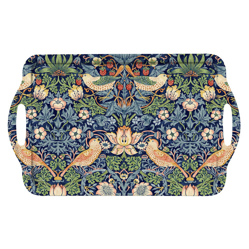 Morris & Co, Strawberry Thief - Serving Tray, Blue/Orange/Green