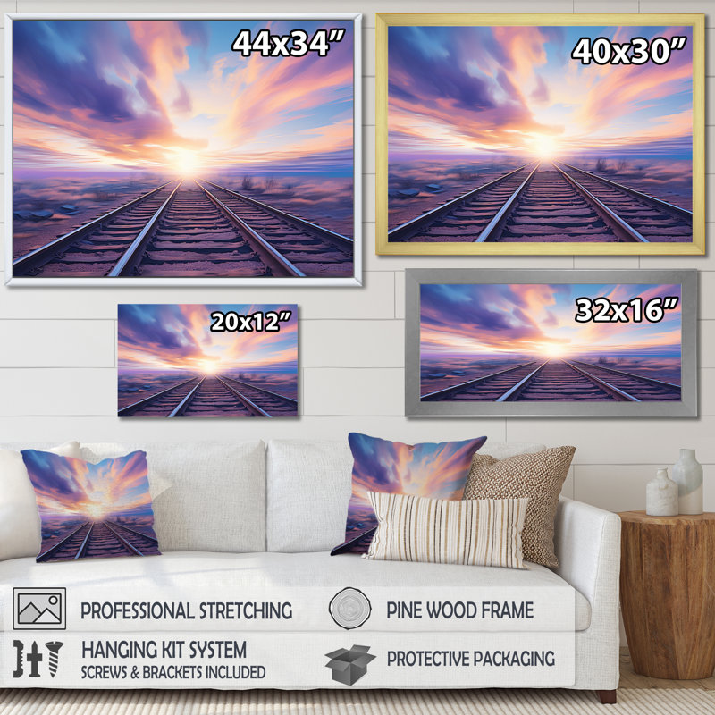 Impression sur toile transport violet, Toile tendue, H 16 po x l 32 po x P 1 po