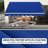 13' X 10' Patio Awning With Lights, Uv40+ Sun For Deck, Balcony, Yard, Blue Electric Led Blue. Shelter Patio, Yard. Powered Remote & Crank, Adjustable 45 - 85