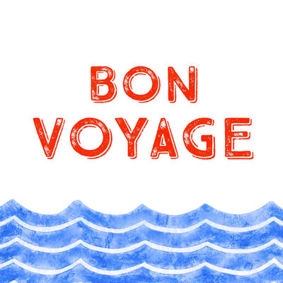 Bon voyage, art textuel sur toile tendue