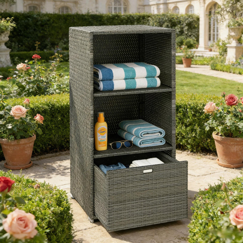 Organisateur de rangement en osier de rotin, support à serviettes en bord de mer, support à serviettes à deux tablettes