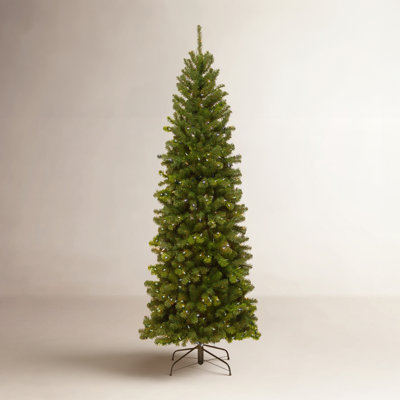  North Valley Spruce Pencil Slim Tree with Clear Lights