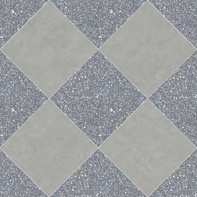 Lithos 12X12 damier Azul et sauge