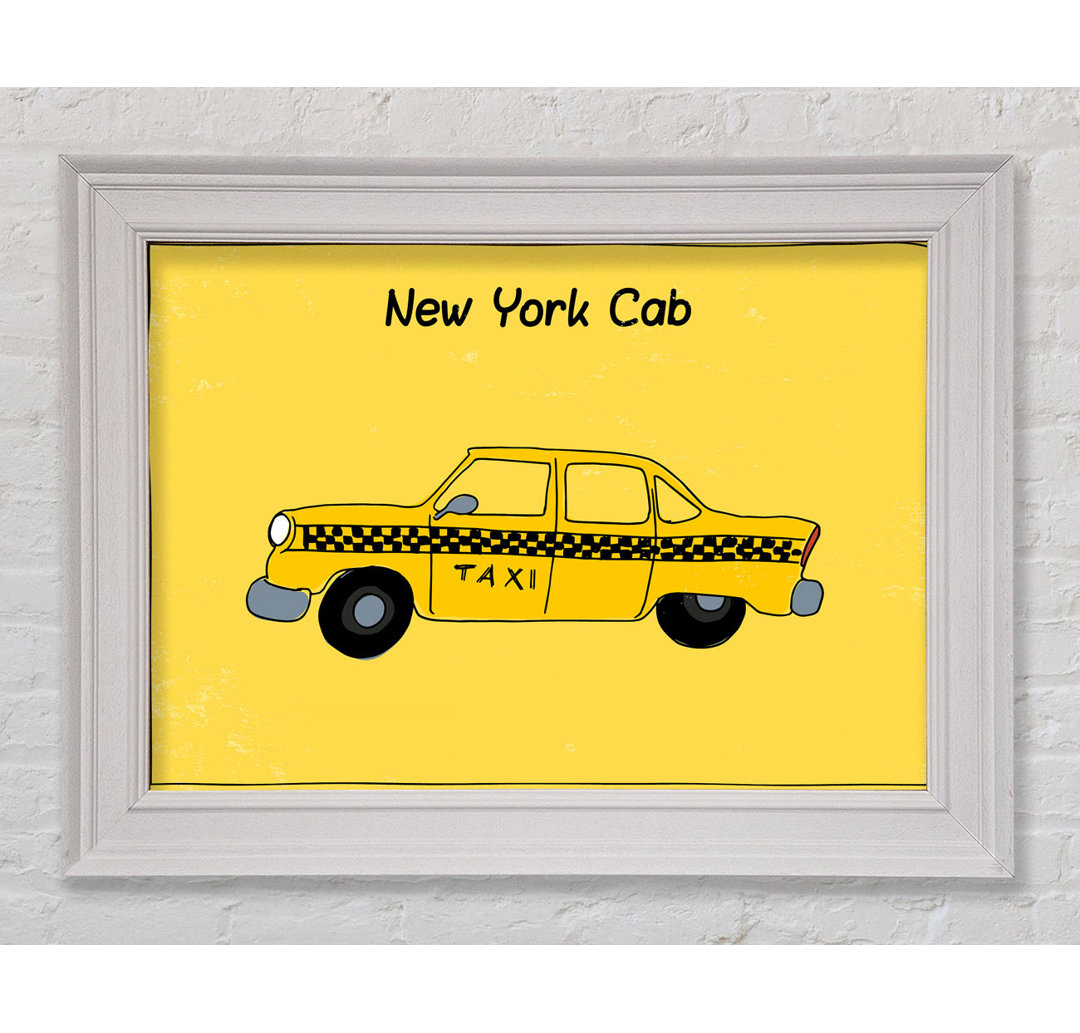 NYC Retro Cab Gerahmter Druck