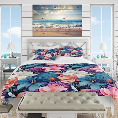 Floral Mirage Tropical Pattern I Floral Duvet Cover