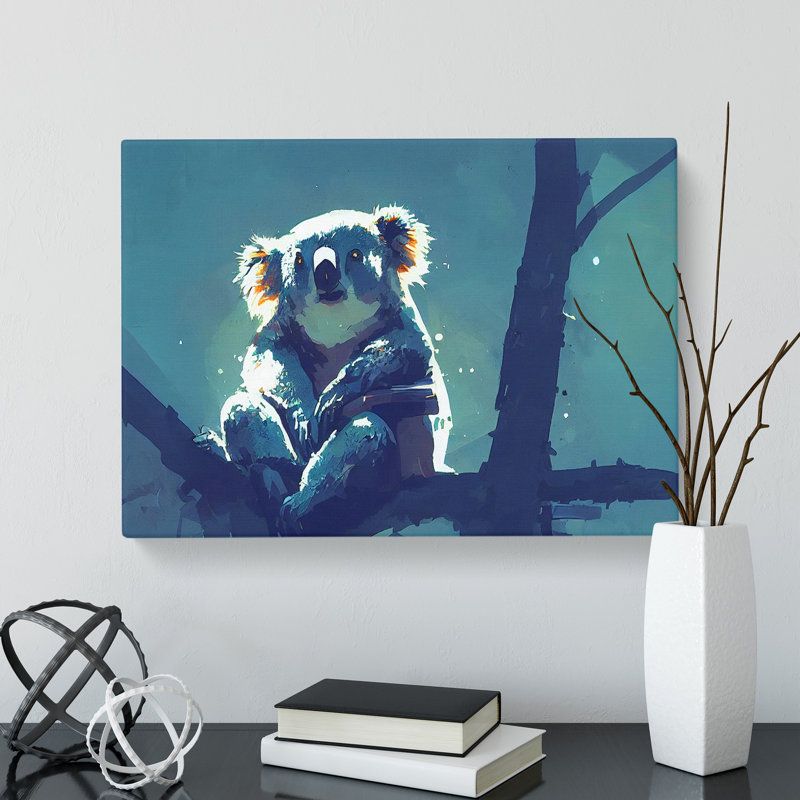 Koala Bear Painting Abstract - Wrapped Canvas, 50cm H x 76cm W x 3cm D