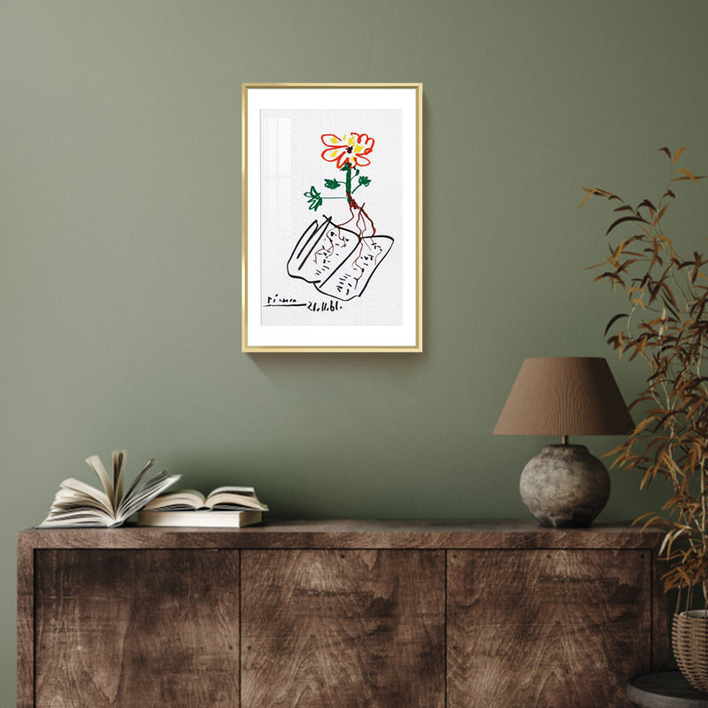 "Pablo Picasso", reproduction d'art encadrée sur toile, Doré, H 24 po x l 16 po x P 1,34 po