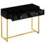 Console moderne noire épurée, solution de rangement à deux tiroirs avec tiroirs, noir, esthétique-1693114980