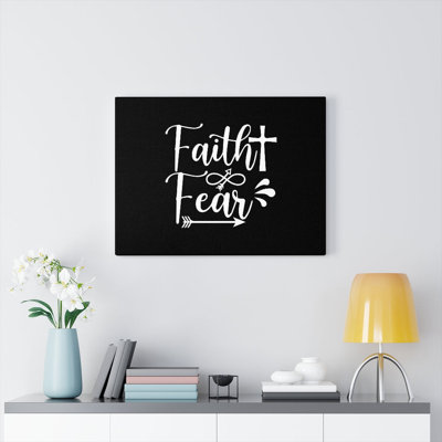 Faith And Fear Cross - Wrapped Canvas Print
