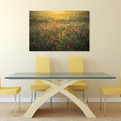 «Poppy World III Abstract Contemporary Poppy Flower Landscape», reproduction d'art murale