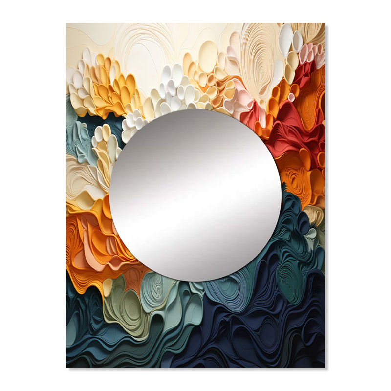 Lamelo Biomorphism Organic Forms VI - Miroir décoratif Biomorphism, miroir mural moderne, impression sur métal, 32 po x 24 po