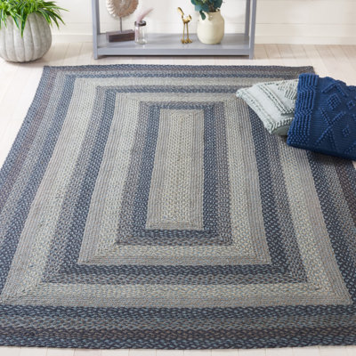 Tapis rayé en coton tressé