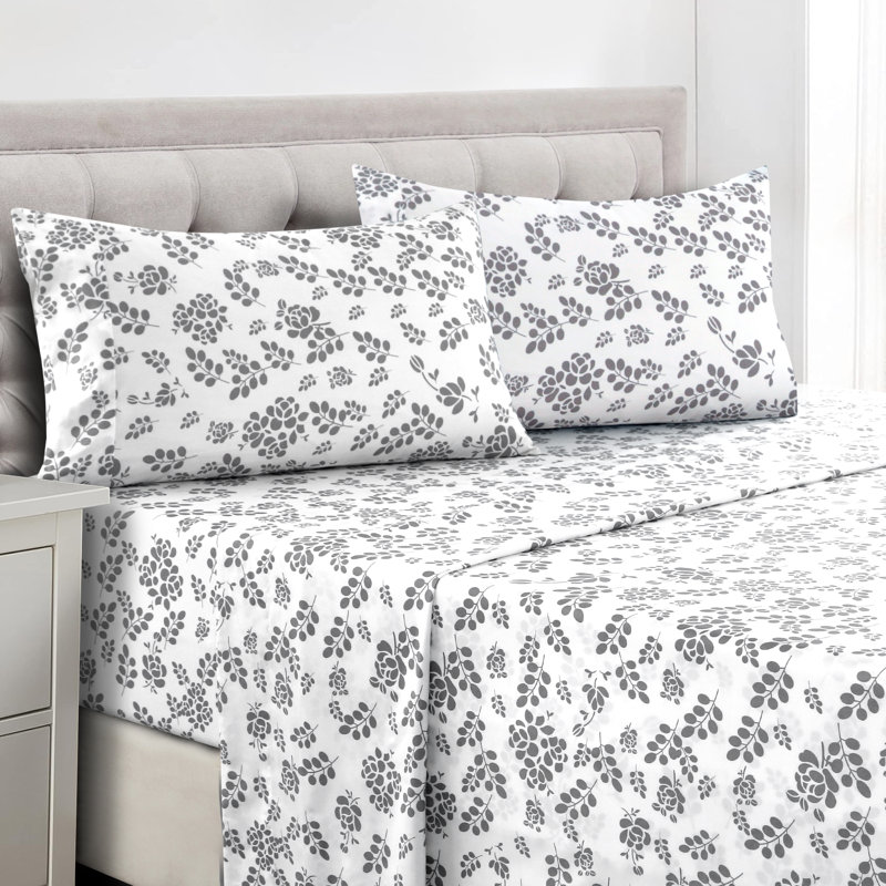 Ensemble de draps en microfibre Lux Decor Collection, Blanc, Très grand californien