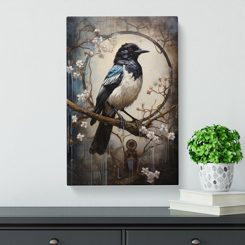 Magpie Symbolism No.2 - No Frame Print, 76cm H x 50cm W x 3cm D