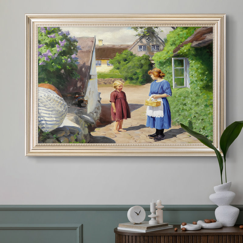 Summer Day in Jyllinge, 1922 - Hans Andersen Brendekilde - Toile encadrée sur mesure, 16x22 INNER SIZE, Framed Canvas