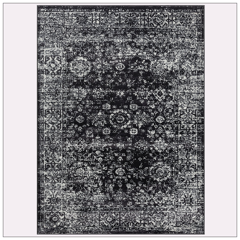 Tapis persan tissé délavé rétro, Rectangulaire 8 pi x 10 pi