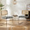 Lidda Mid-Century Modern Tufted PU Leather Upholstered Dining Side Chair with Cane Rattan Back