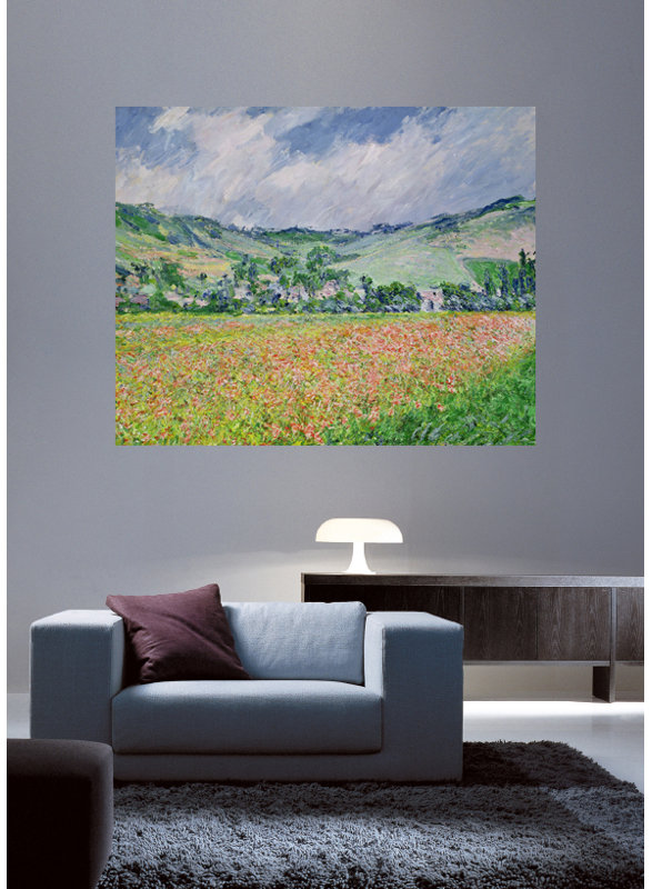 Adhésif mural Monet «The Poppy Field Near Giverny» (1885), H 38,5 po x l 48 po
