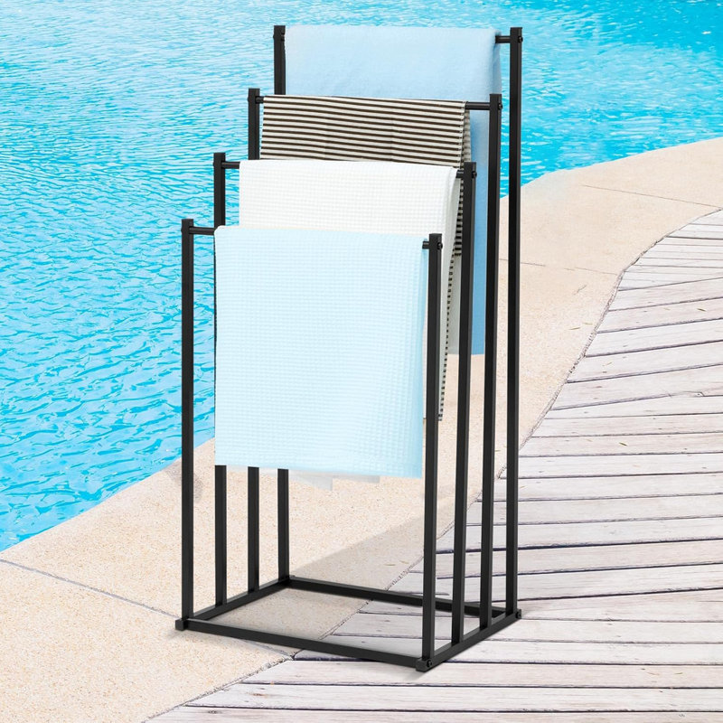 Porte-serviettes de salle de bain autoportant à 4 niveaux