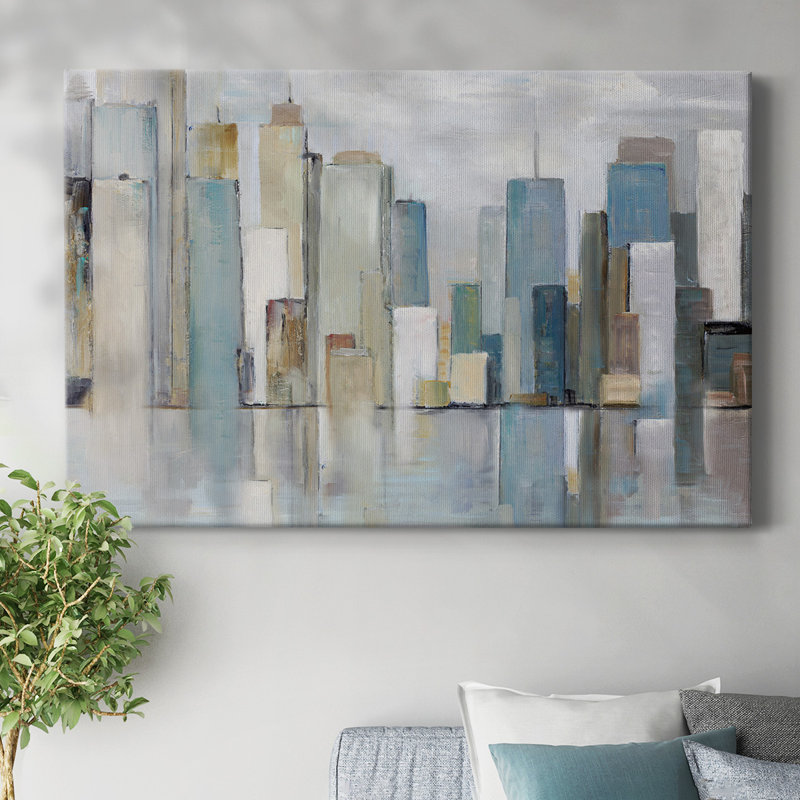 City Reflections-Gallery Wrapped Canvas, 12" H x 18" W