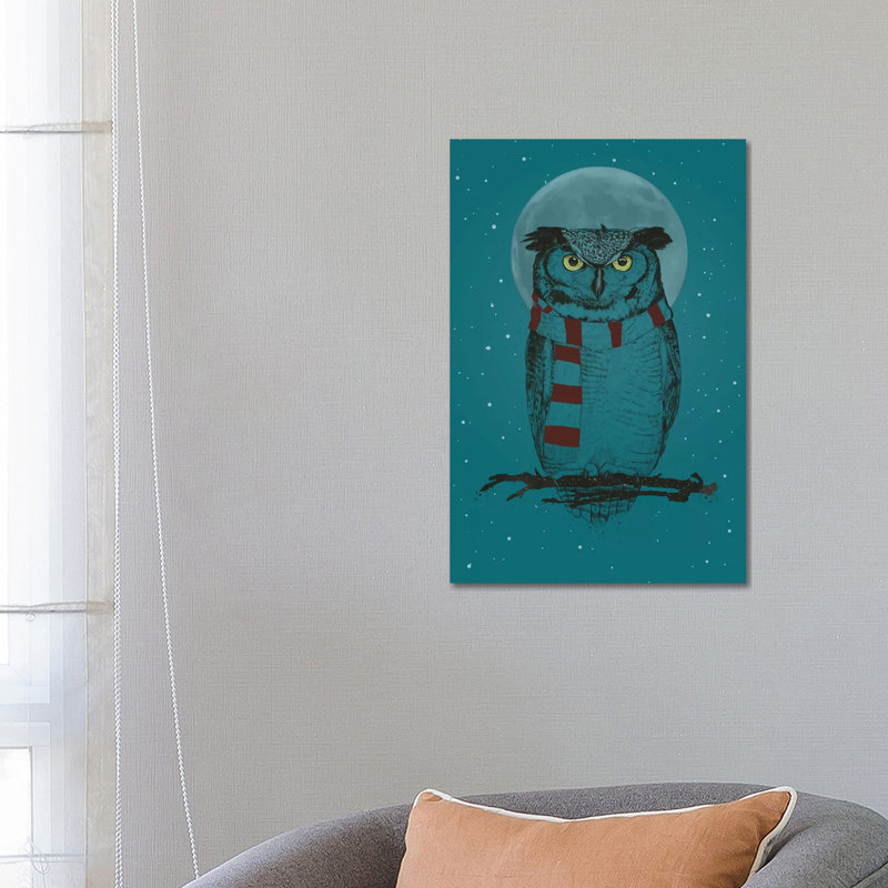 Winter Owl by Balazs Solti - Wrapped Canvas Gallery-Wrapped Canvas Giclée, 66.04 cm H x 45.72 cm W x 3.175 cm D