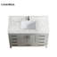 Meuble-lavabo simple 48 po: surface solide résistante aux taches, 9 tiroirs, installation facile