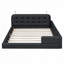 Lit plateforme tapissier en similicuir avec 2 lampes de lecture-881905782