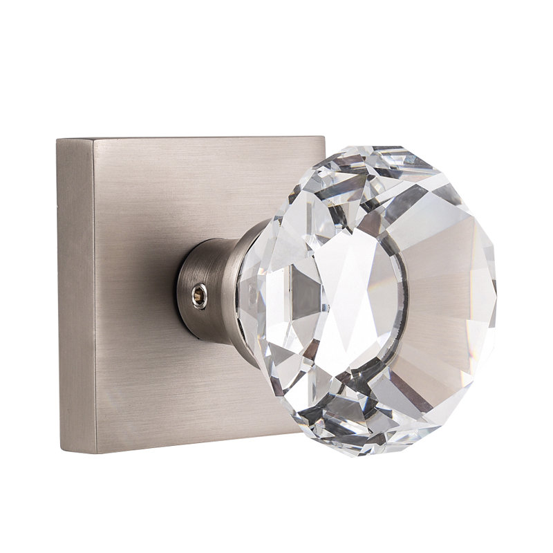 Boutons de porte en cristal Coolnews Modern Grace Series, Nickel satiné