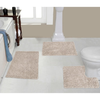 Hazeltine Multiple 100% Cotton Non-Slip piece Bath Rug Set