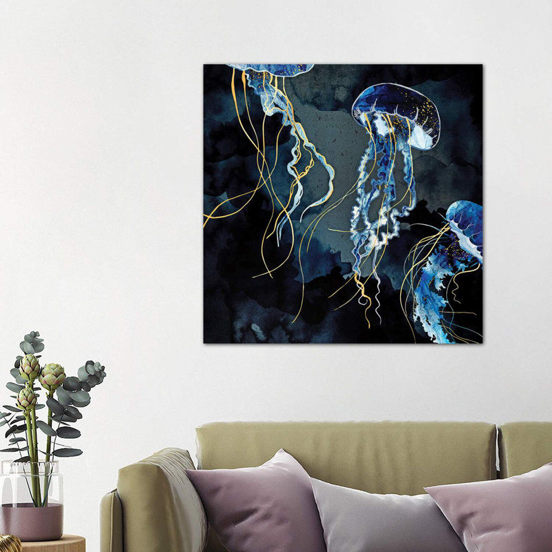 " Metallic Ocean III ", 37" H x 37" W x 1.5" D, Wrapped Canvas, No Mat