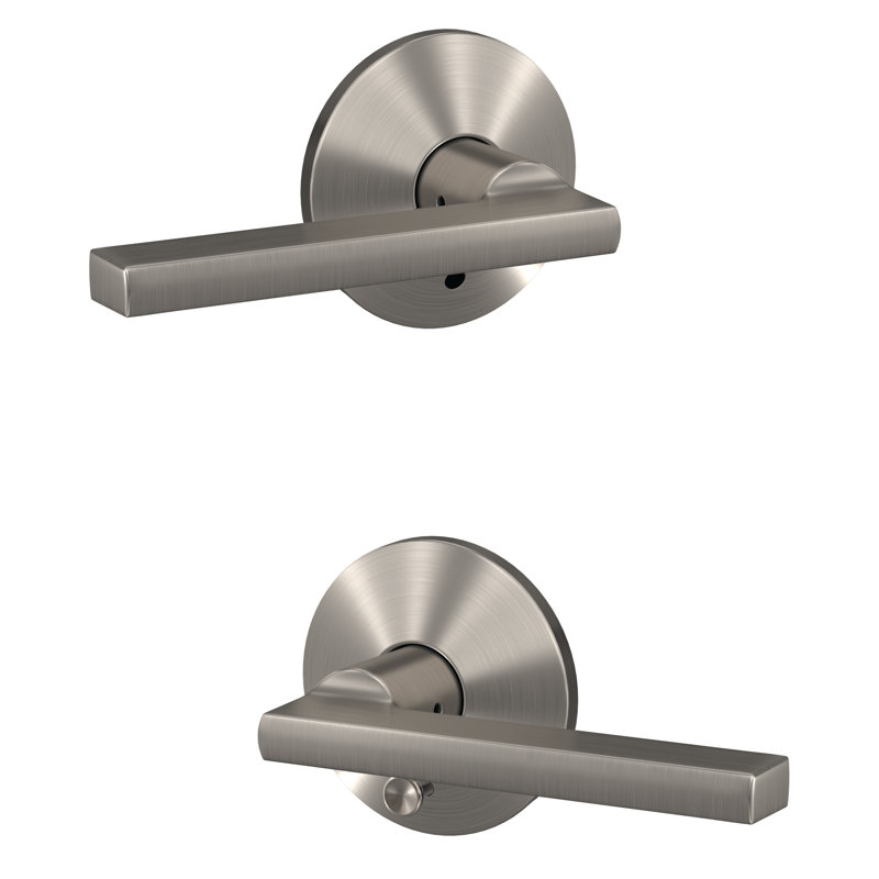 Latitude Custom Hall-Closet and Bed-Bath Door Lever with Kinsler Trim, Satin Nickel