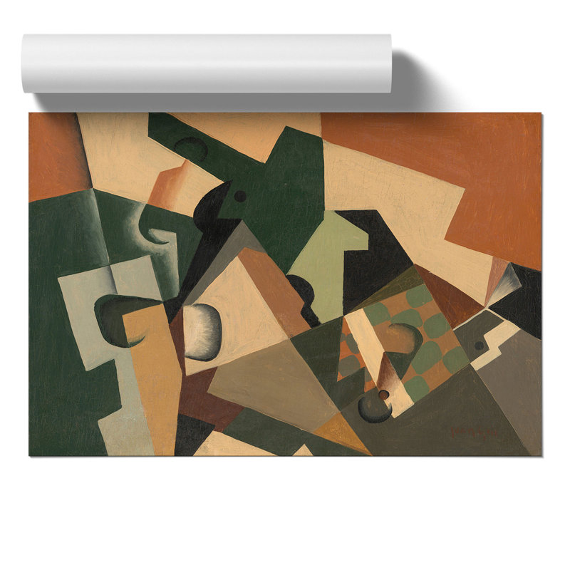 Glass and Checkerboard by Juan Gris - Frameless Print, 42cm H x 59cm W x 0.1cm D