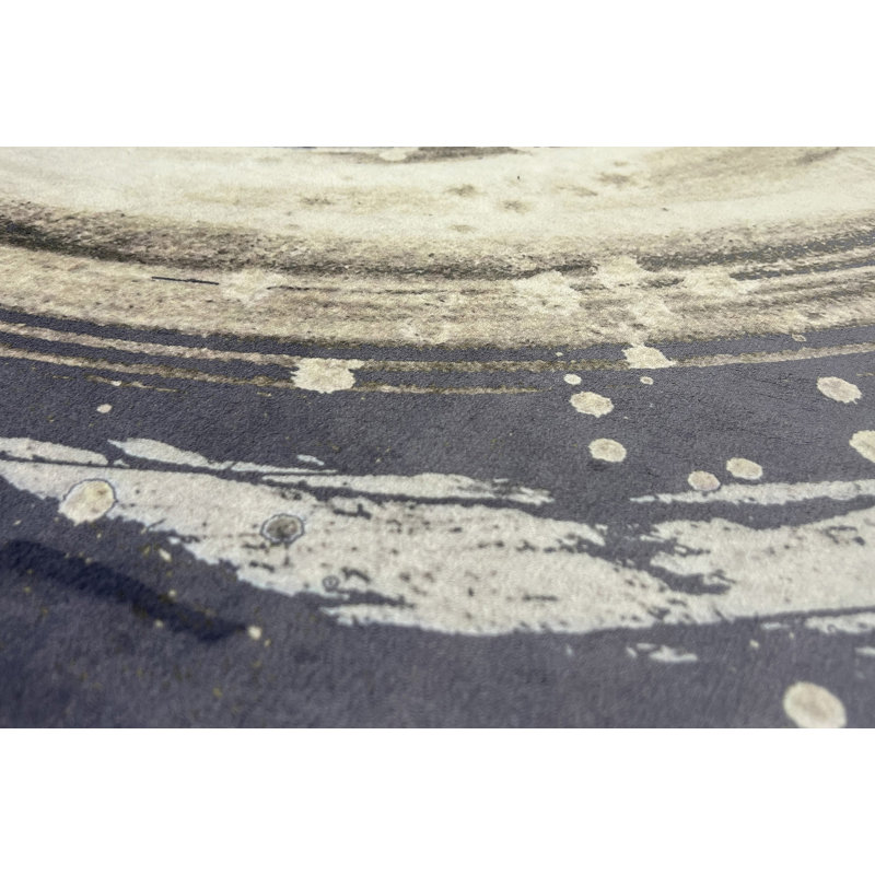 Tapis en polyester tissé à la machine à rayon de lune, Carré 5 pi